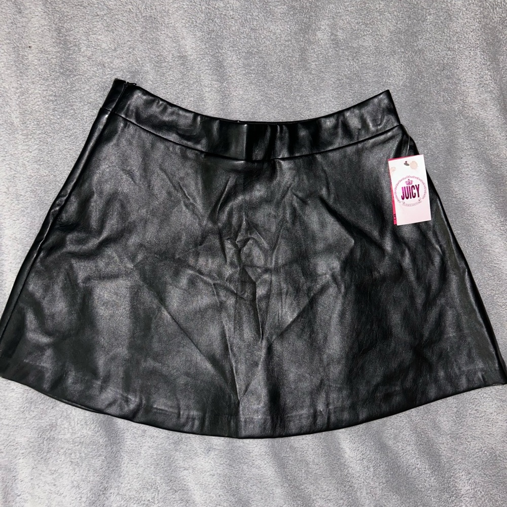 Juicy Couture Black Faux Leather Mini Skirt - Picture 2 of 4